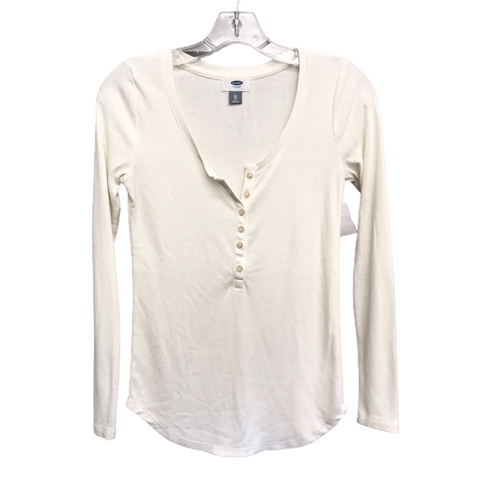 Top Long Sleeve Basic By Old Navy In Cream, Size: Xs