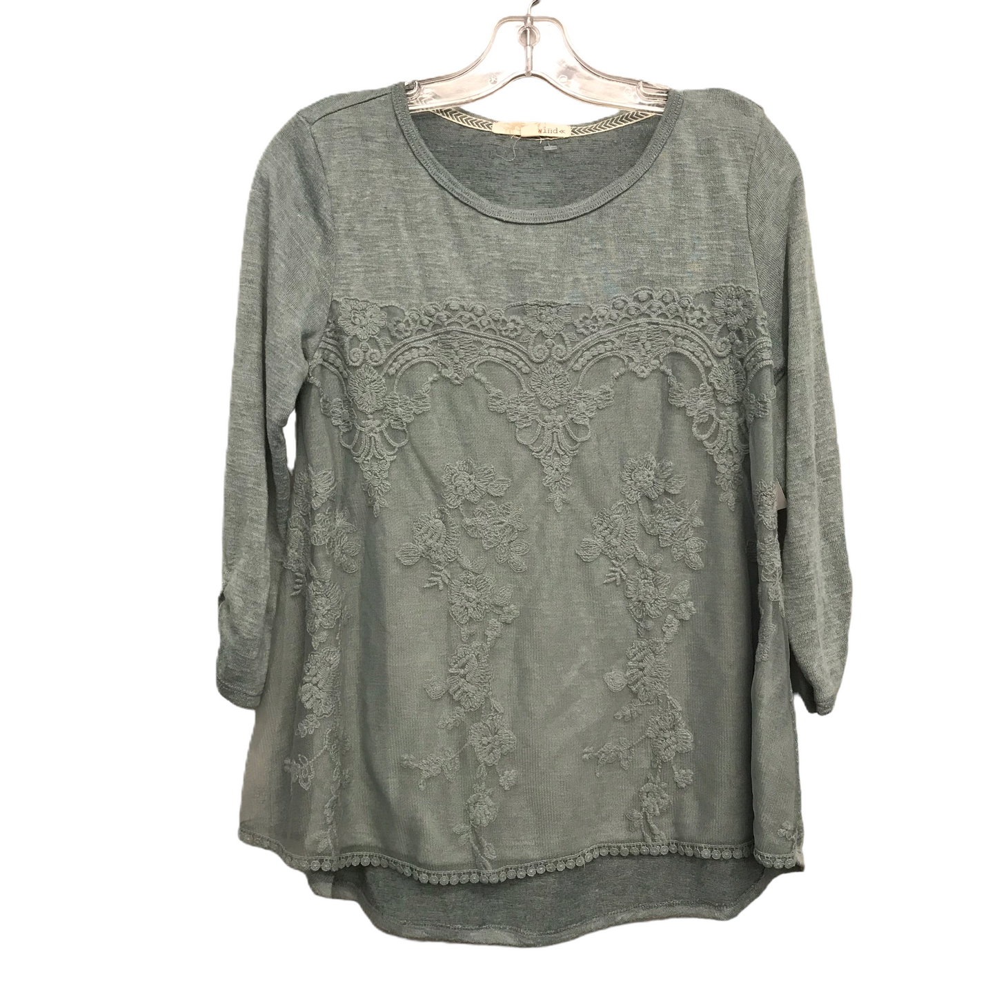 Top 3/4 Sleeve By Rewind In Green, Size: M