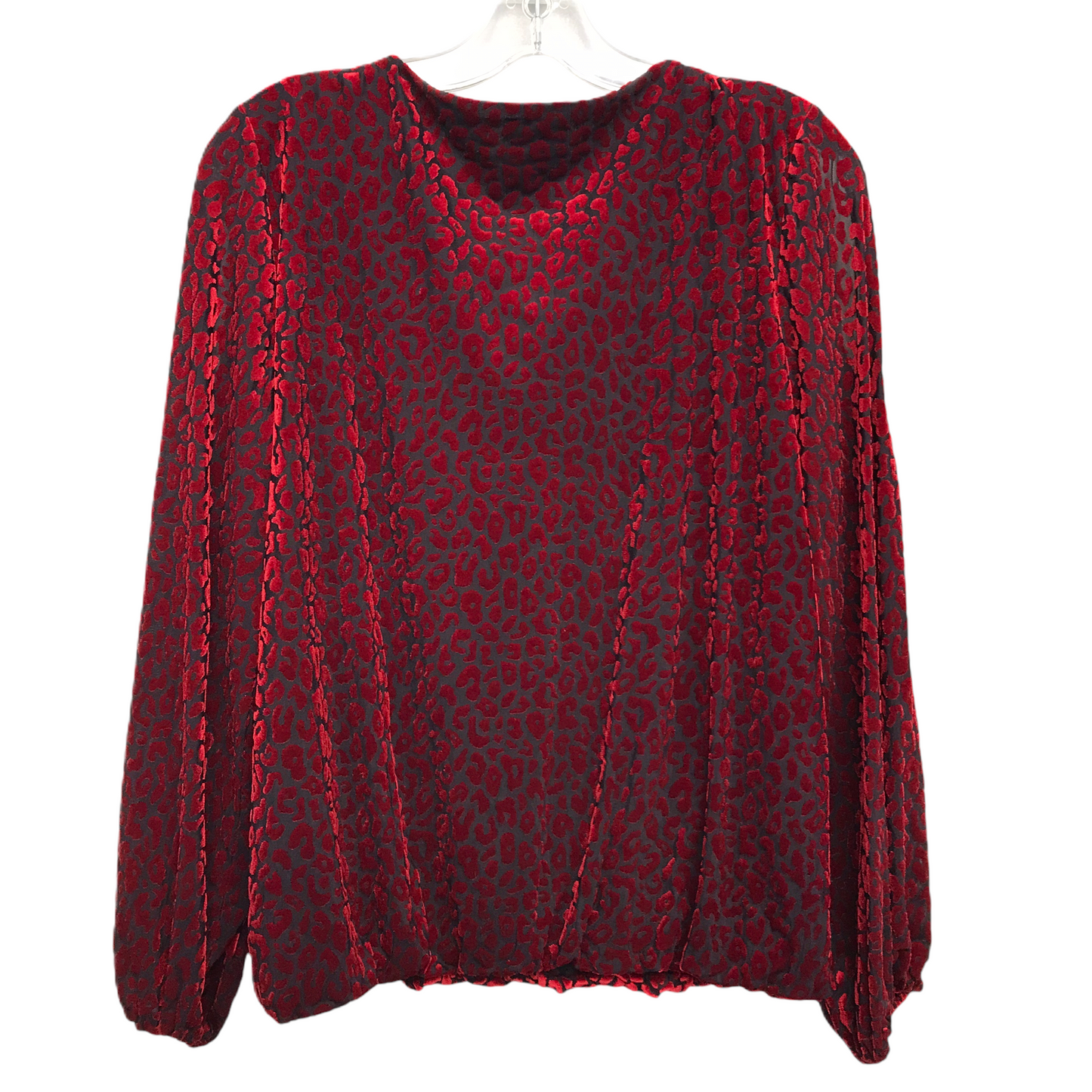 Top Long Sleeve By Jm Collections In Black & Red, Size: S