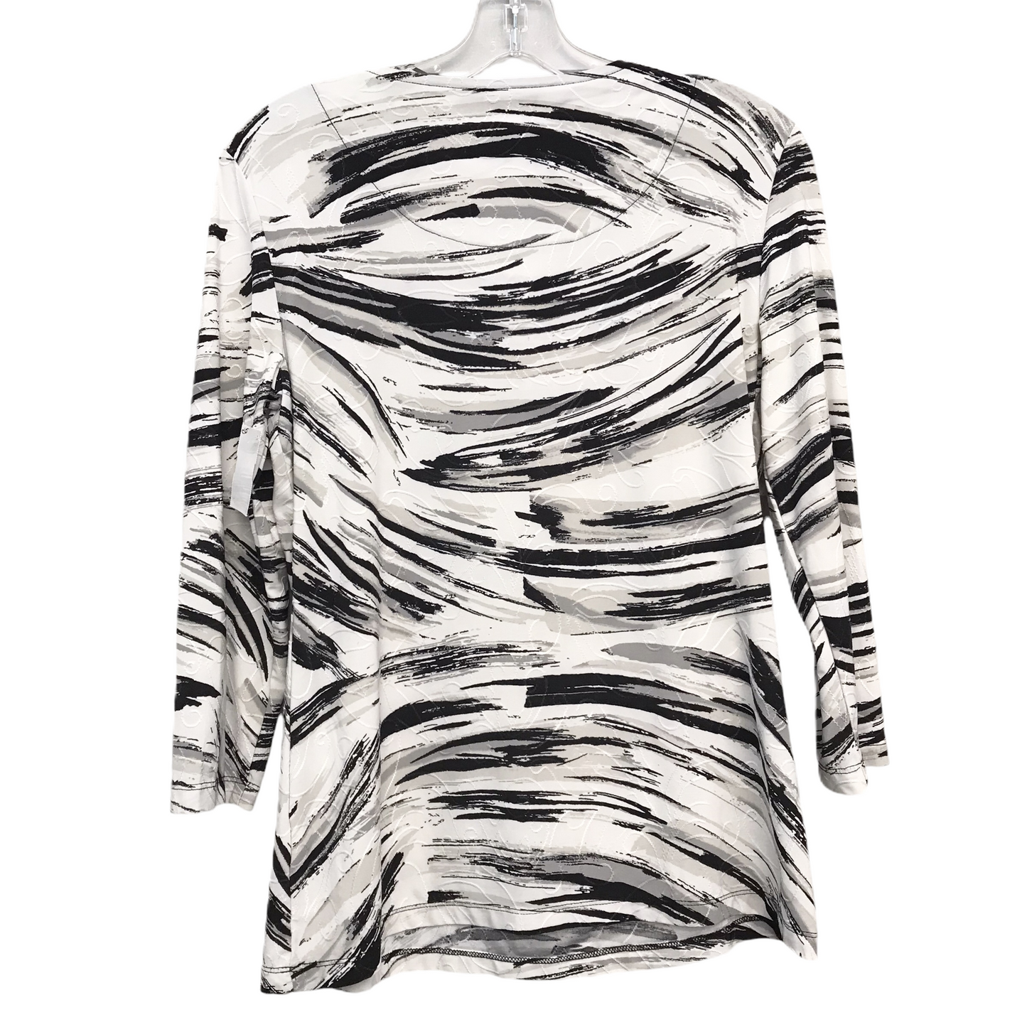 Top 3/4 Sleeve Basic By Jm Collections In Black & White, Size: S