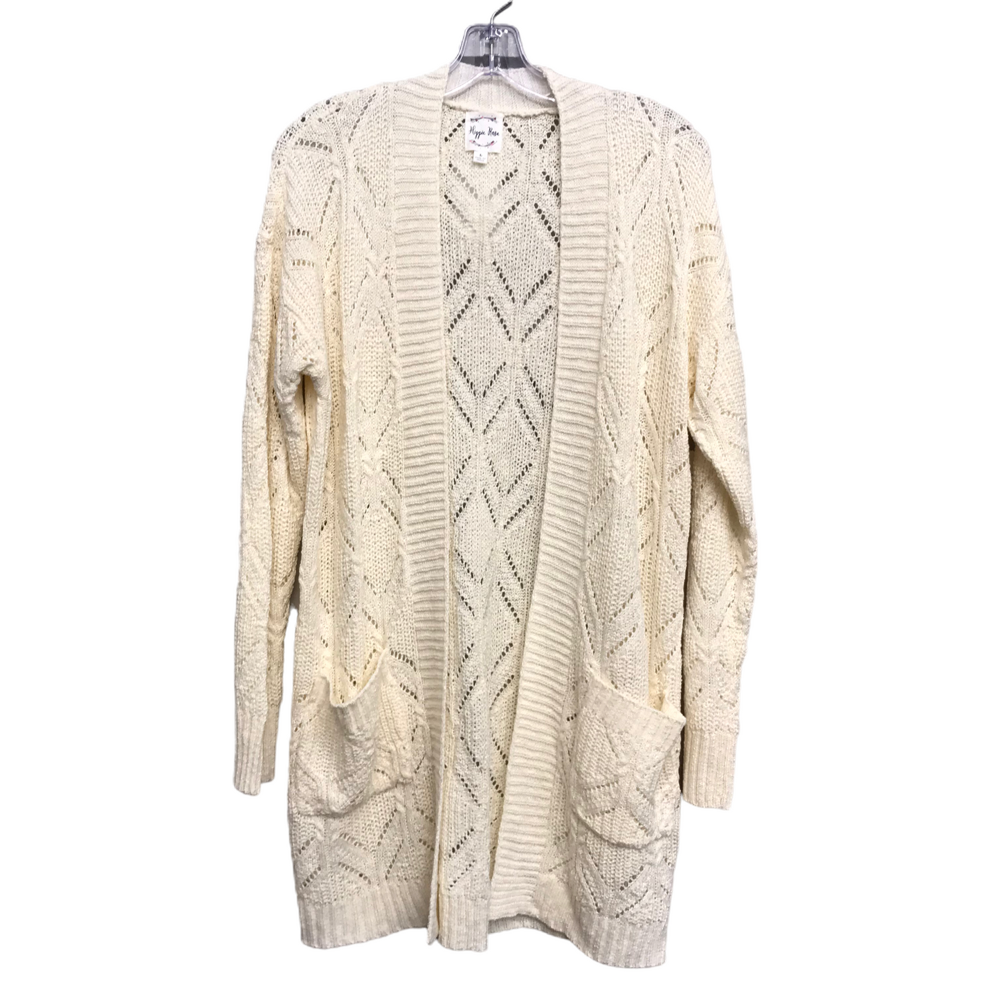 Sweater Cardigan By Hippie Rose In Cream, Size: L