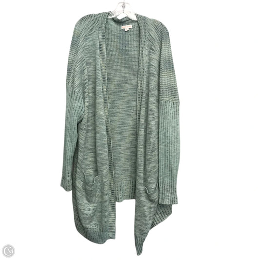 Sweater Cardigan By Knox Rose In Green, Size: 3x