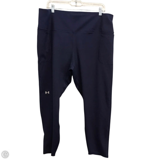 Athletic Leggings Capris By Under Armour In Navy, Size: 3x