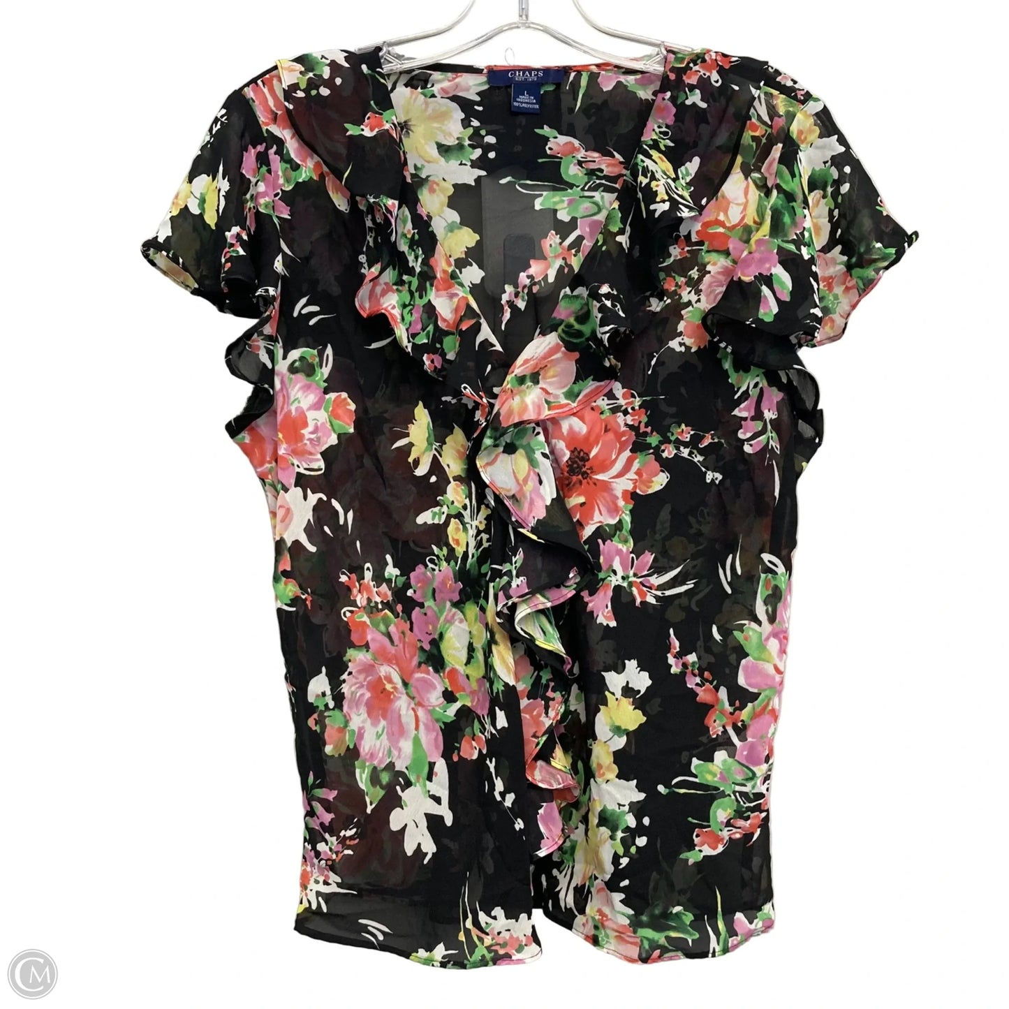 Top Sleeveless By Chaps In Black, Size: L