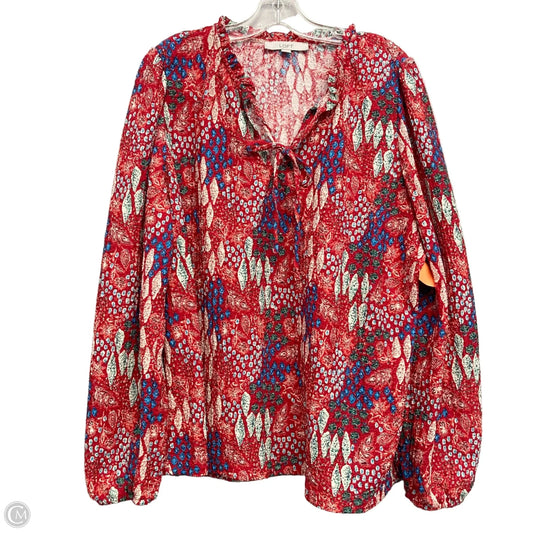 Top Long Sleeve By Loft In Red, Size: Xl
