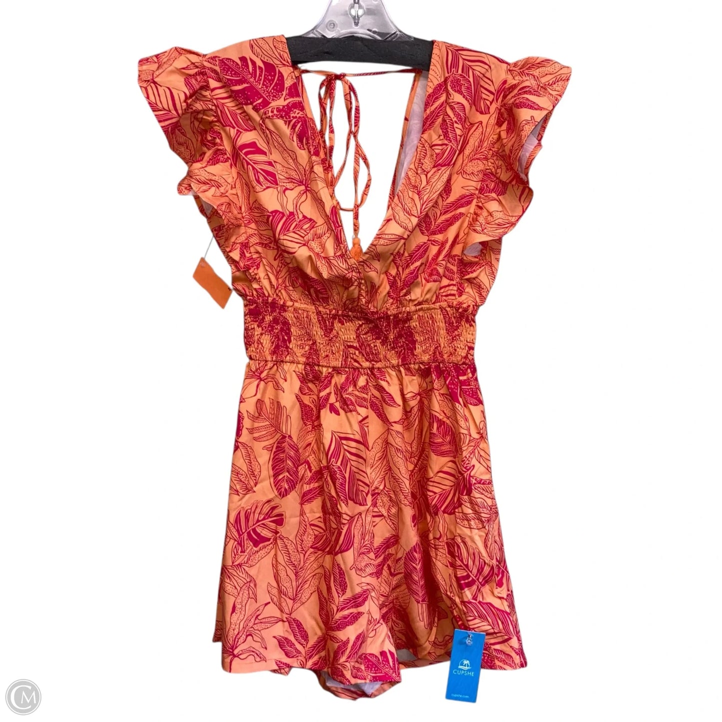 Romper By Cupshe In Orange & Pink, Size: Xs