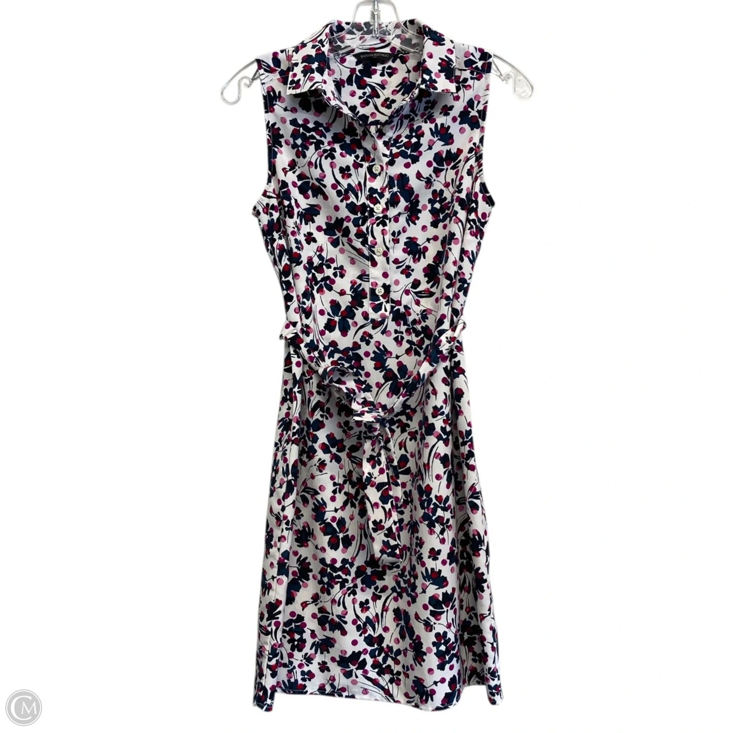 Dress Casual Short By Banana Republic In Blue & White, Size: Xs