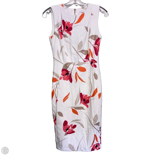 Dress Work By Calvin Klein In Floral Print, Size: Xs