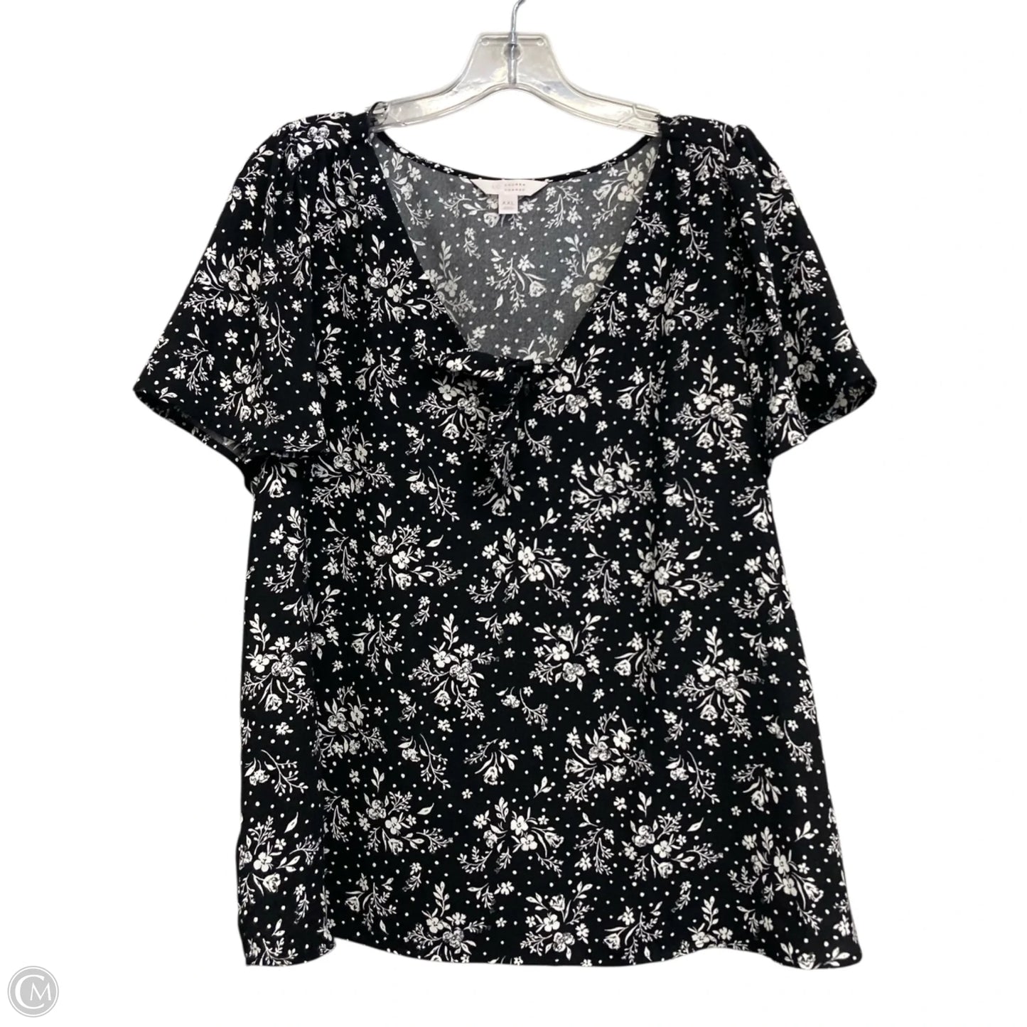 Top Short Sleeve By Lc Lauren Conrad In Black & White, Size: 1x