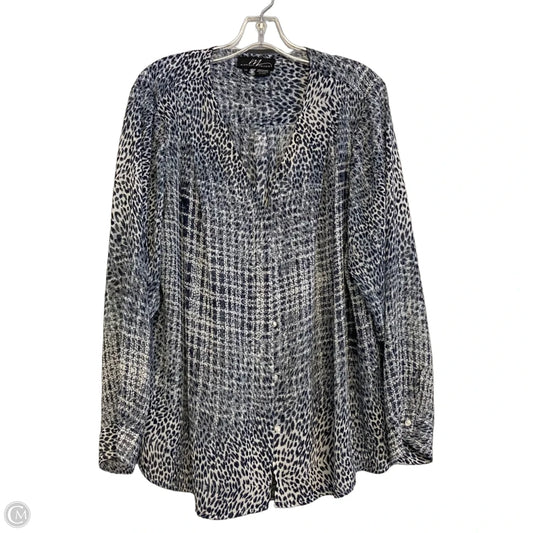 Top Long Sleeve By Midnight Velvet In Animal Print, Size: 2x
