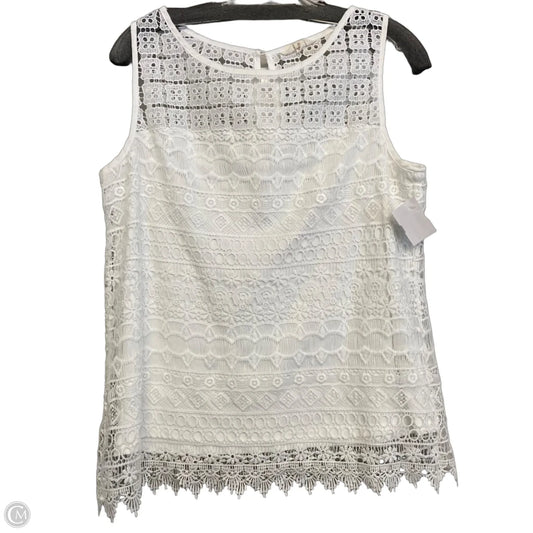 Top Sleeveless By Adiva In White, Size: M