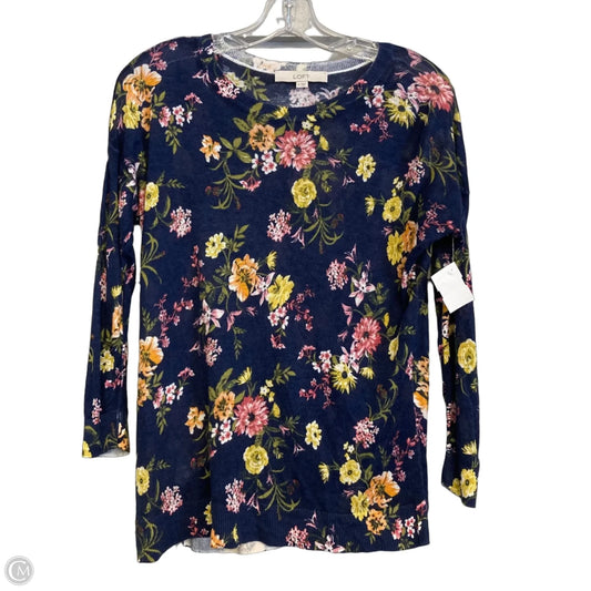 Top Long Sleeve Basic By Loft In Navy, Size: M