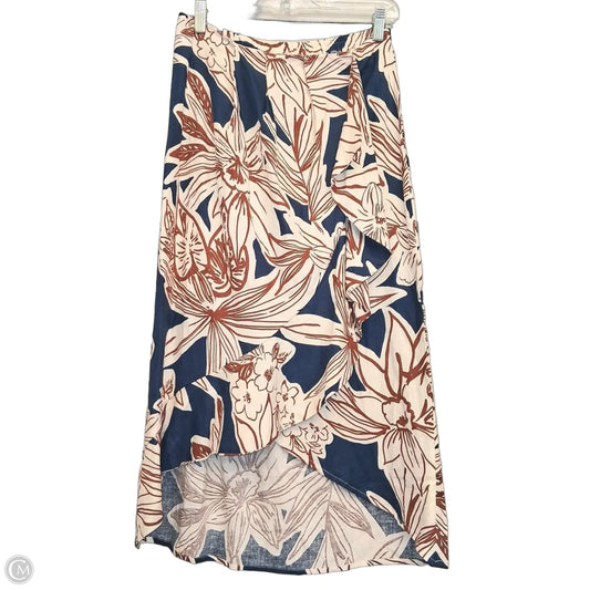 Skirt Midi By Rachel Zoe In Blue & Cream, Size: 4