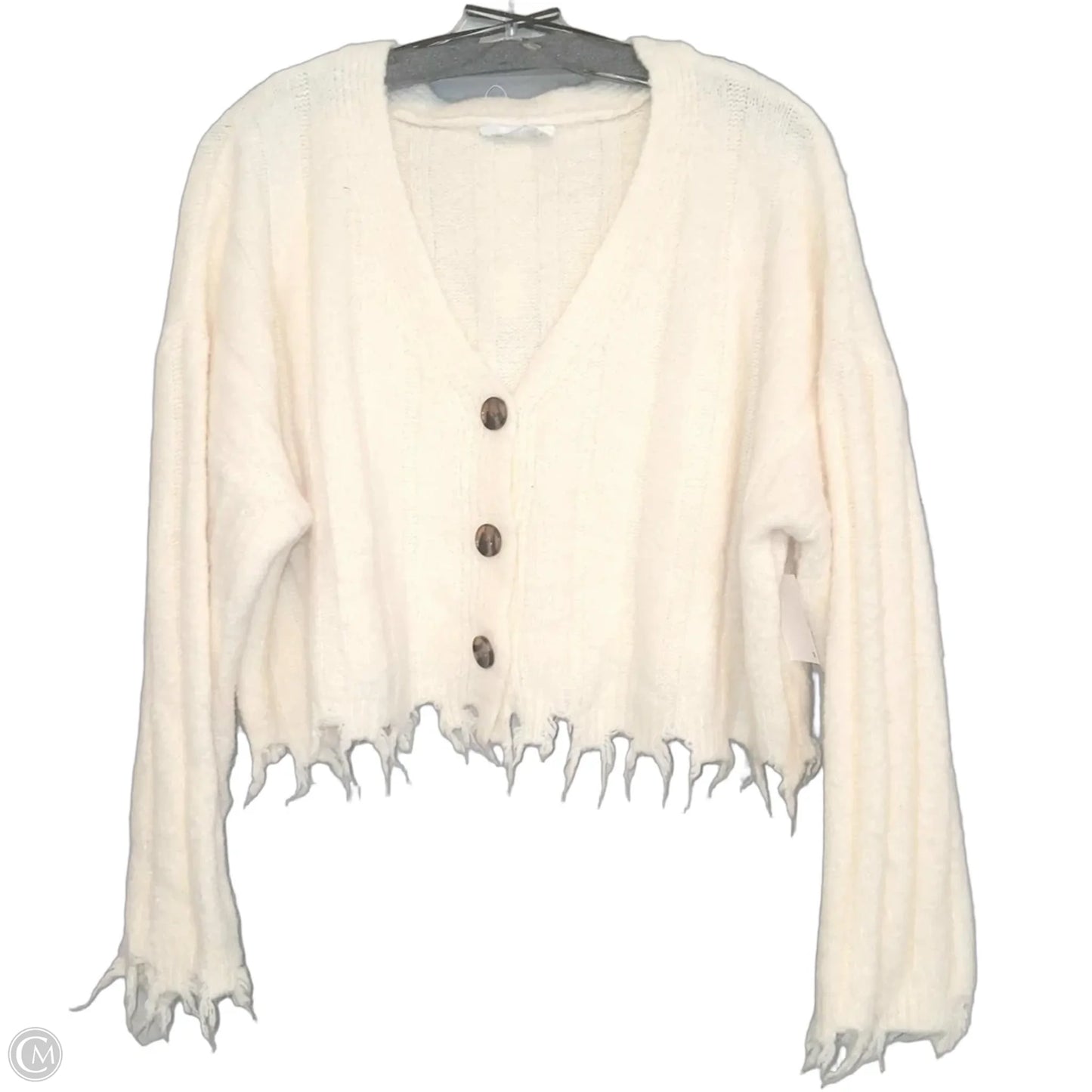 Sweater Cardigan By Double Zero In Cream, Size: Xs