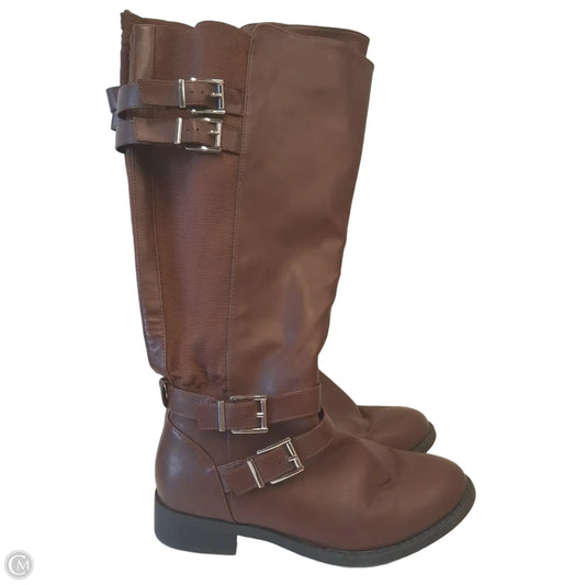 Boots Knee Flats By Torrid In Brown, Size: 8 Wide
