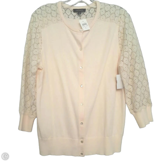 Sweater Cardigan By Ann Taylor In Cream, Size: L