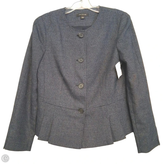 Blazer By Ann Taylor In Blue & White, Size: S