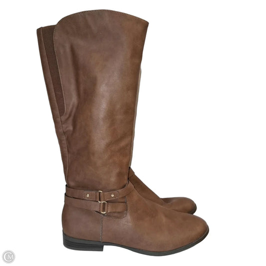 Boots Mid-calf Flats By Style And Company In Brown, Size: 10