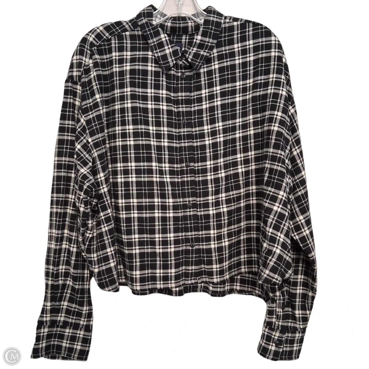 Top Long Sleeve By Gap In Plaid Pattern, Size: 1x