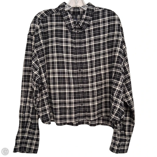 Top Long Sleeve By Gap In Plaid Pattern, Size: 1x