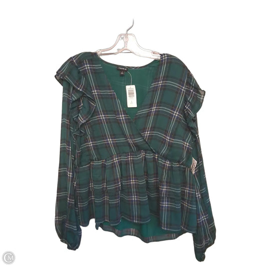 Top Long Sleeve By Torrid In Plaid Pattern, Size: 1x