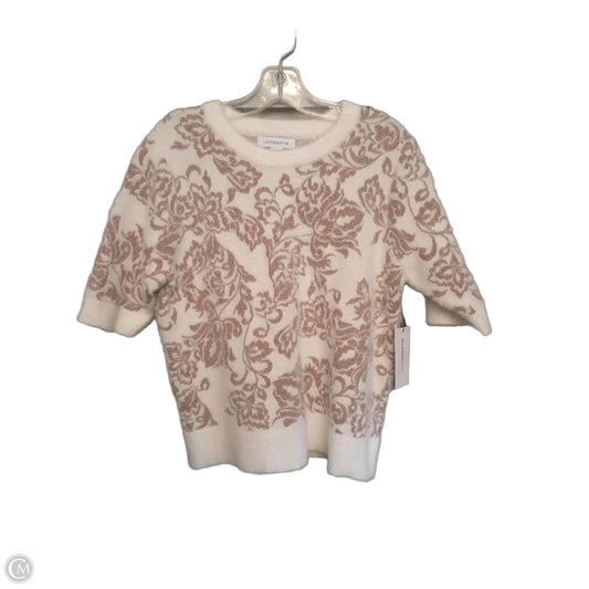 Sweater Short Sleeve By Liz Claiborne In White, Size: M