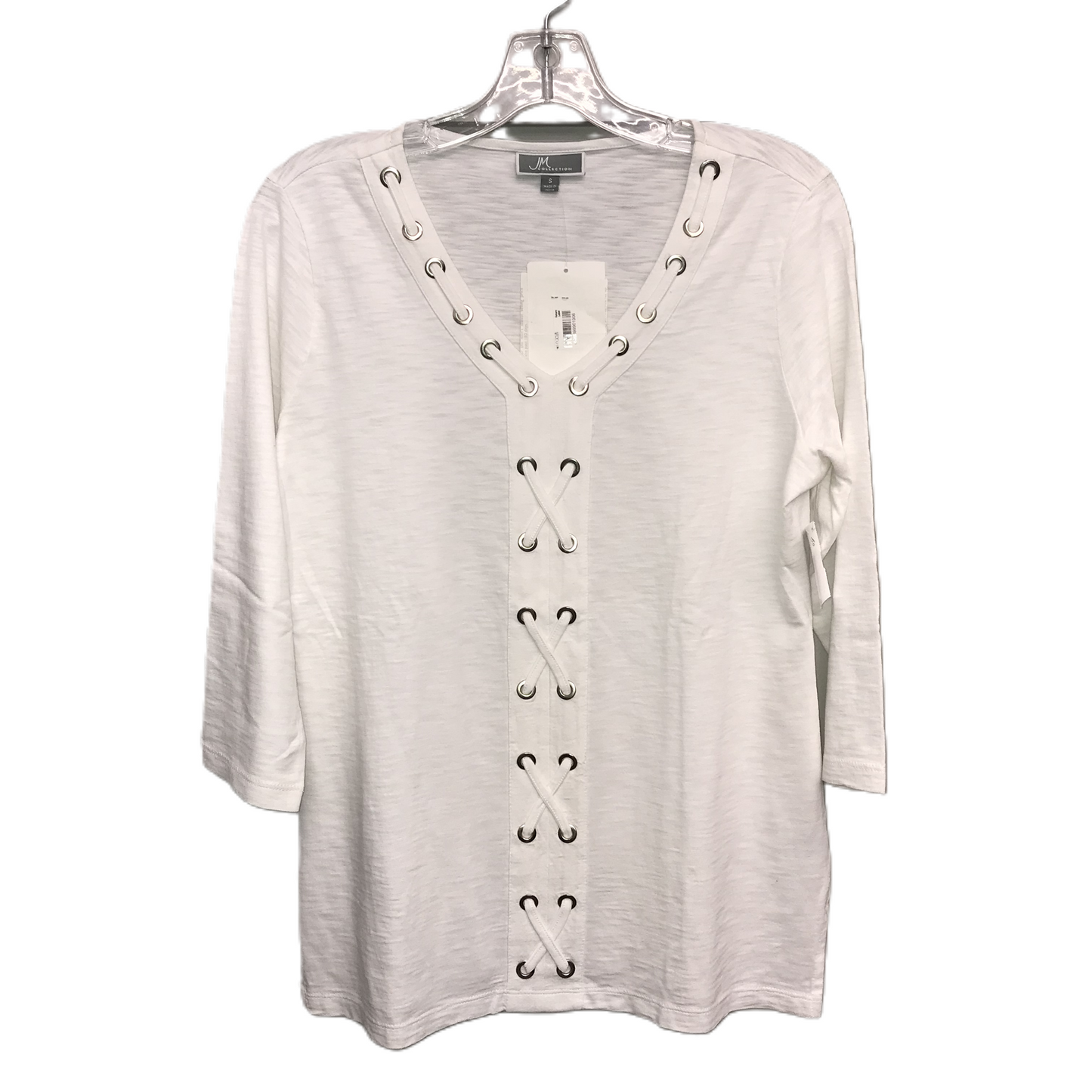 White Top Long Sleeve By Jm Collections, Size: S