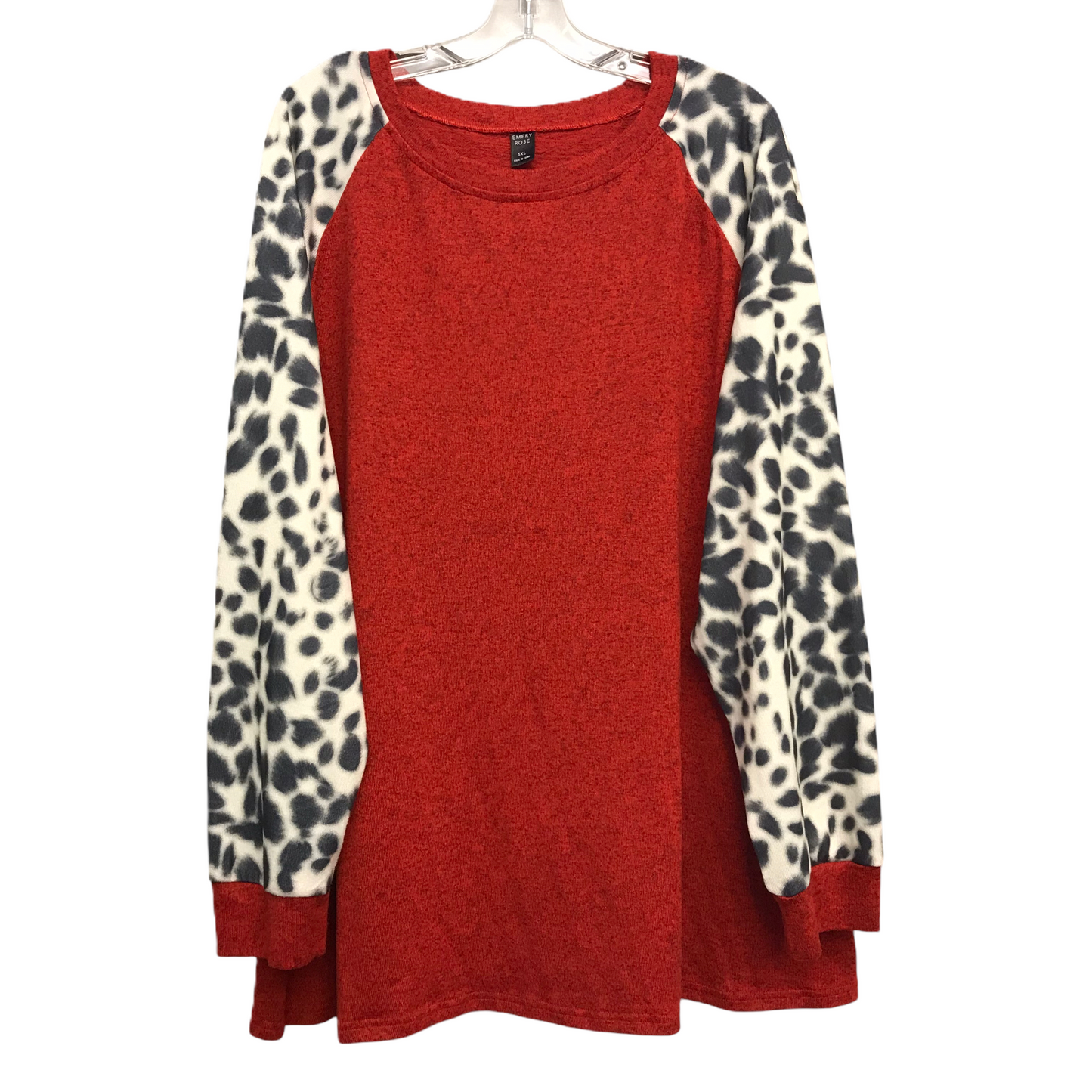 Top Long Sleeve By Emery Rose In Red, Size: 4x