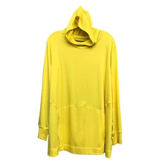 Athletic Top Long Sleeve Hoodie By Catherines In Yellow, Size: 2x