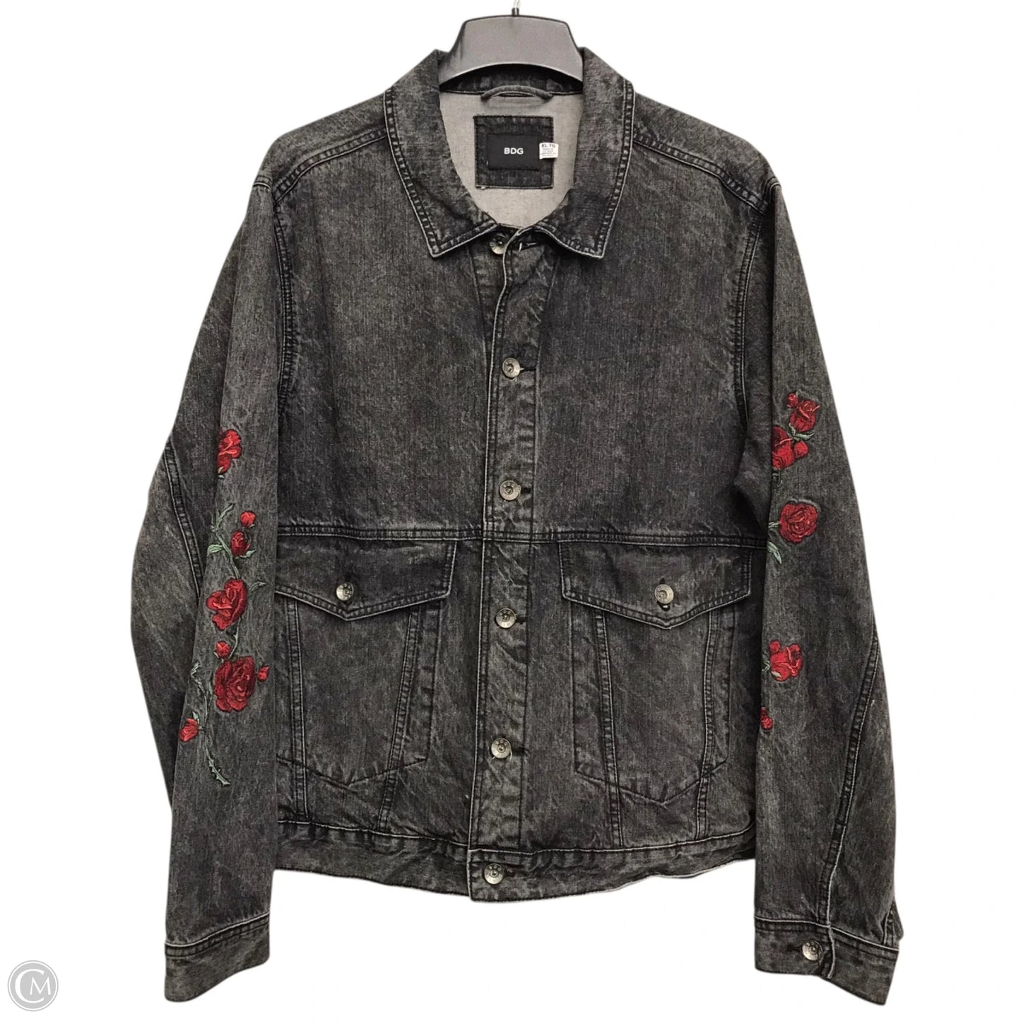 Jacket Denim By Bdg In Black Denim, Size: Xl