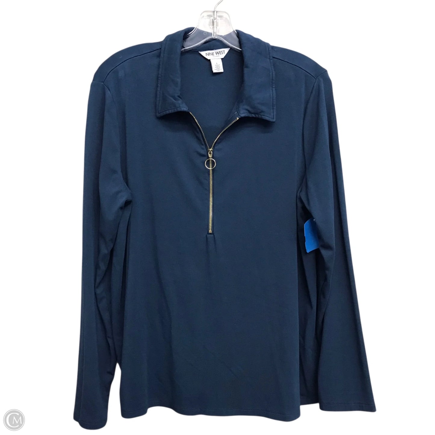 Top Long Sleeve By Nine West In Blue, Size: L
