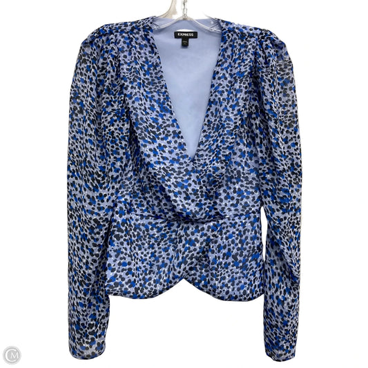 Top Long Sleeve By Express In Blue, Size: S