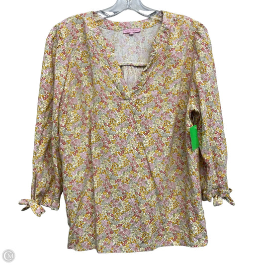 Top 3/4 Sleeve By Rose & Rhyme In Floral Print, Size: Xl