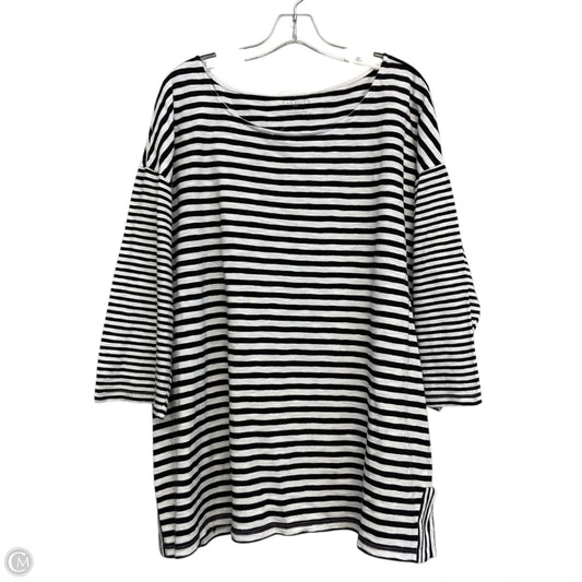 Top 3/4 Sleeve By Talbots In Black & White, Size: 3x