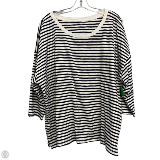 Top 3/4 Sleeve By Talbots In Striped Pattern, Size: 3x