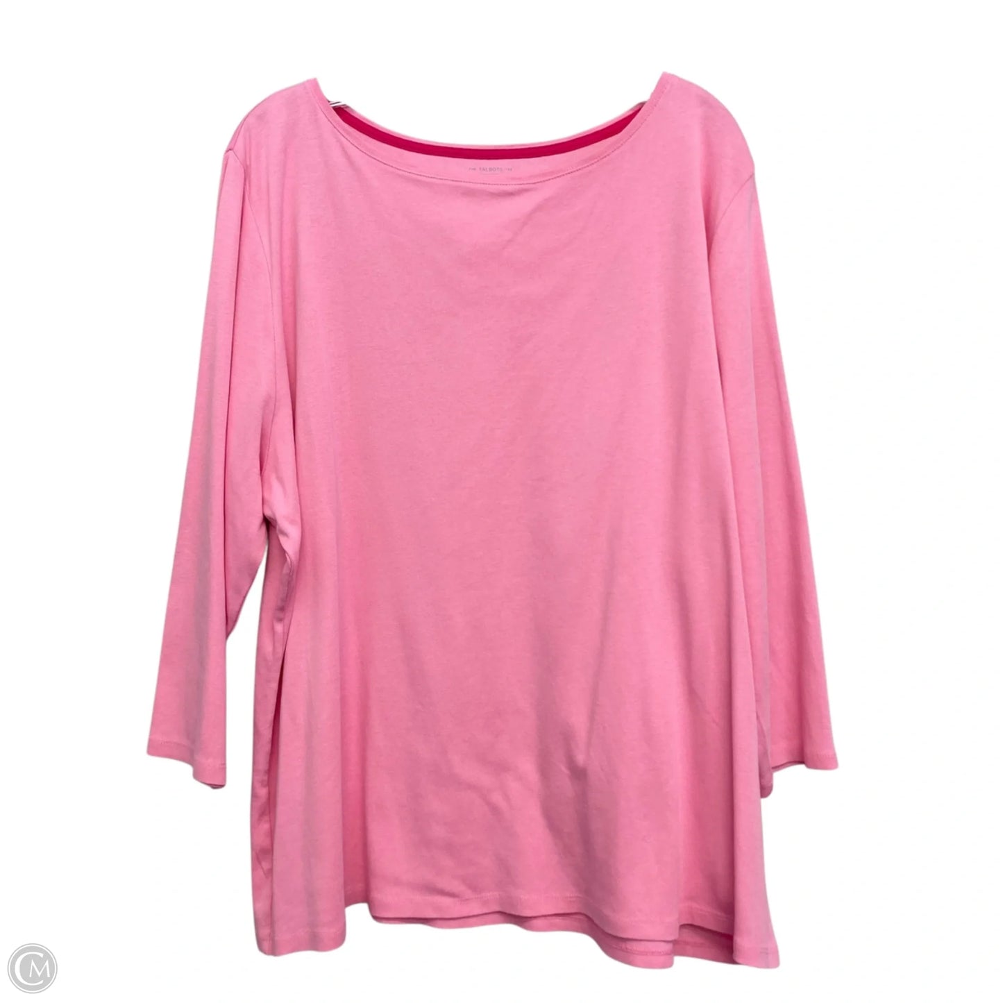 Top 3/4 Sleeve Basic By Talbots In Pink, Size: 3x