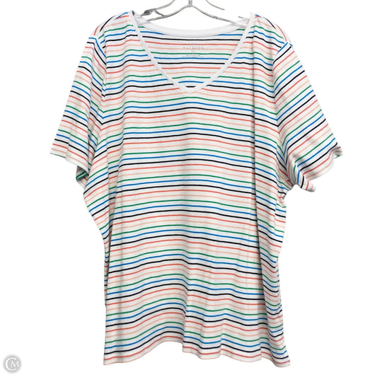Top Short Sleeve Basic By Talbots In Striped Pattern, Size: 3x