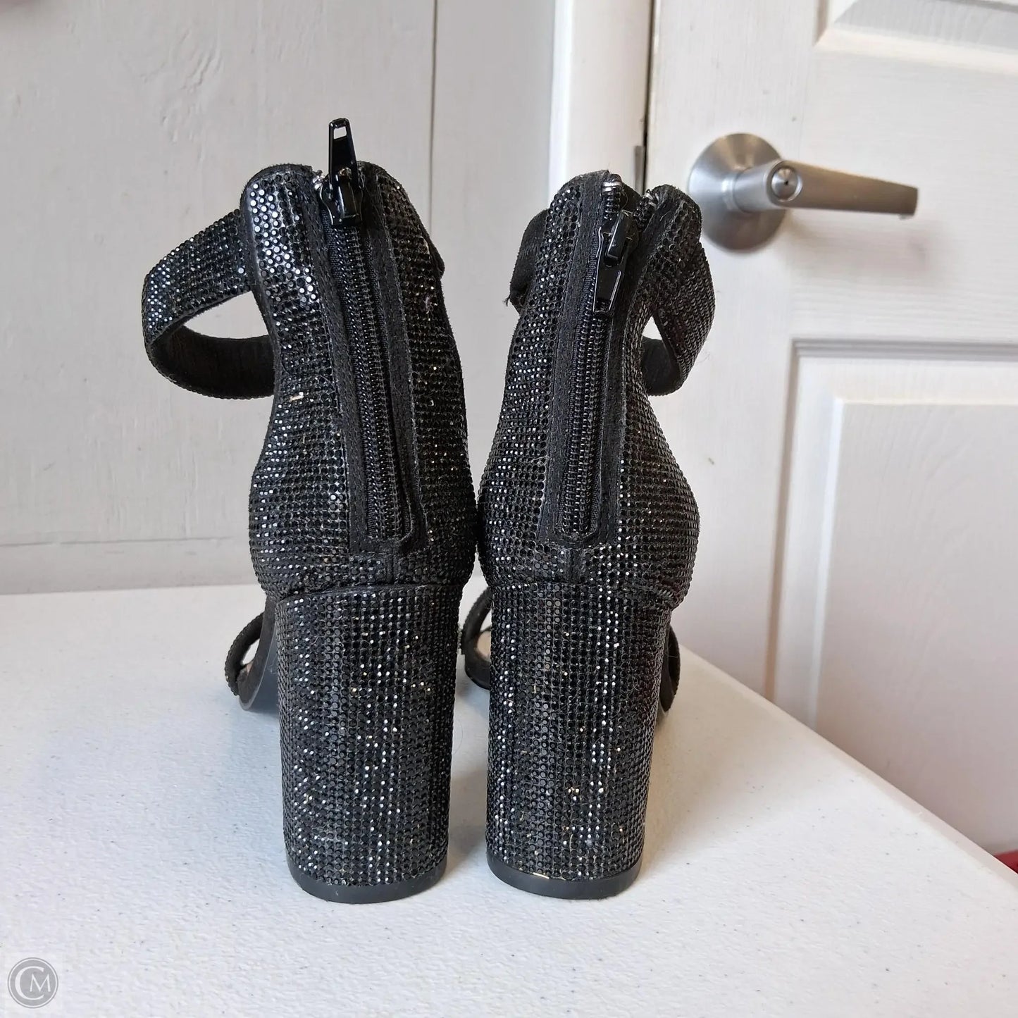 Sandals Heels Block By White House Black Market In Black, Size: 8