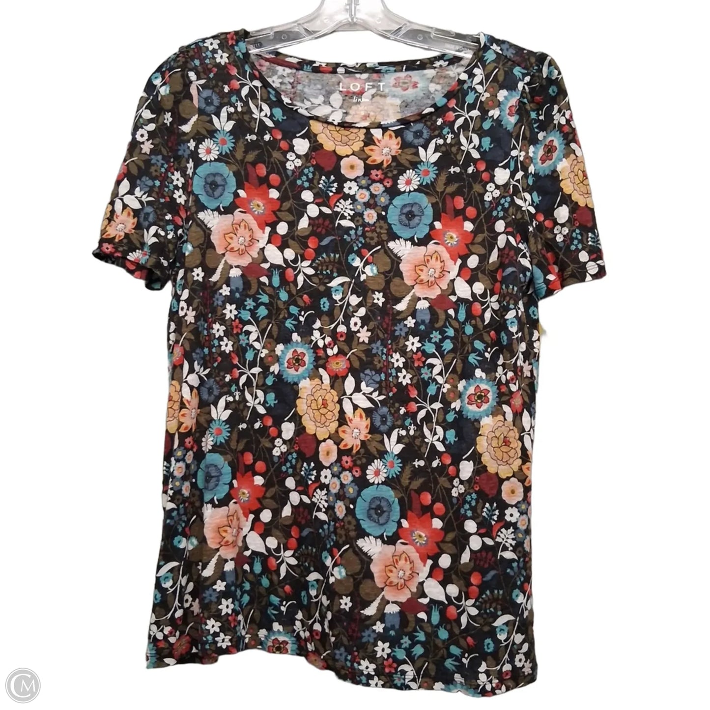 Top Short Sleeve By Loft In Floral Print, Size: S
