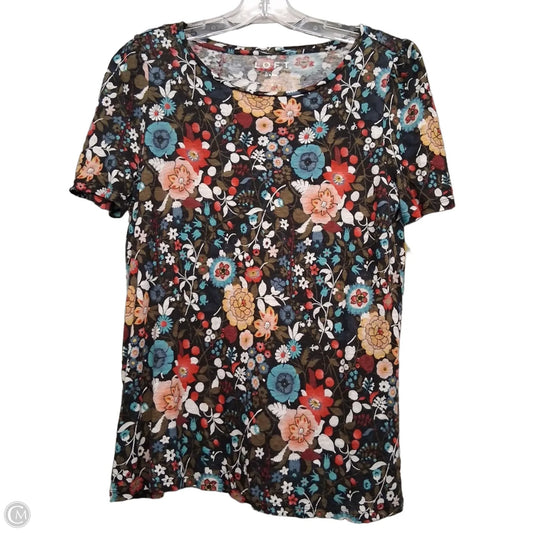 Top Short Sleeve By Loft In Floral Print, Size: S