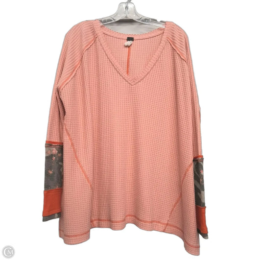 Top Long Sleeve By Free People In Peach, Size: S