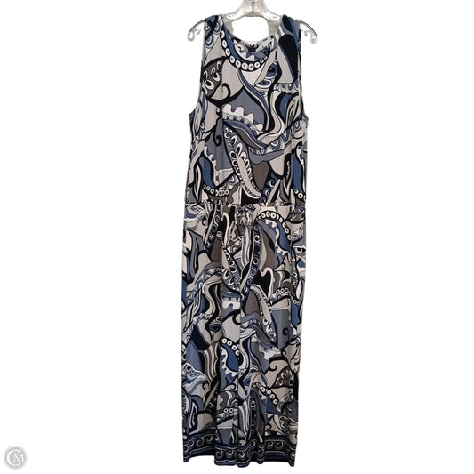 Jumpsuit By Chicos In Blue & White, Size: Xl