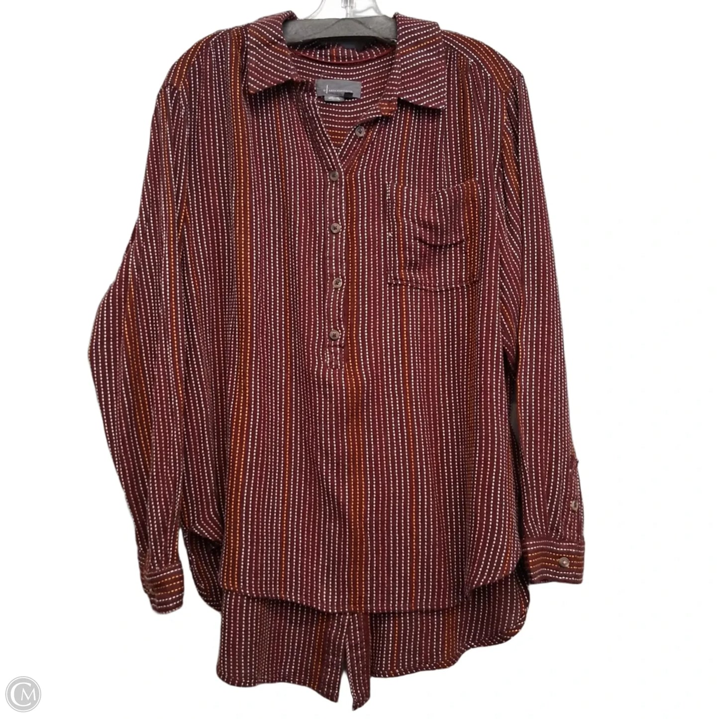 Top Long Sleeve By Anthropologie In Red, Size: L
