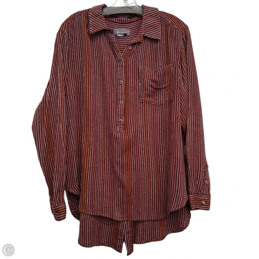 Top Long Sleeve By Anthropologie In Red, Size: L