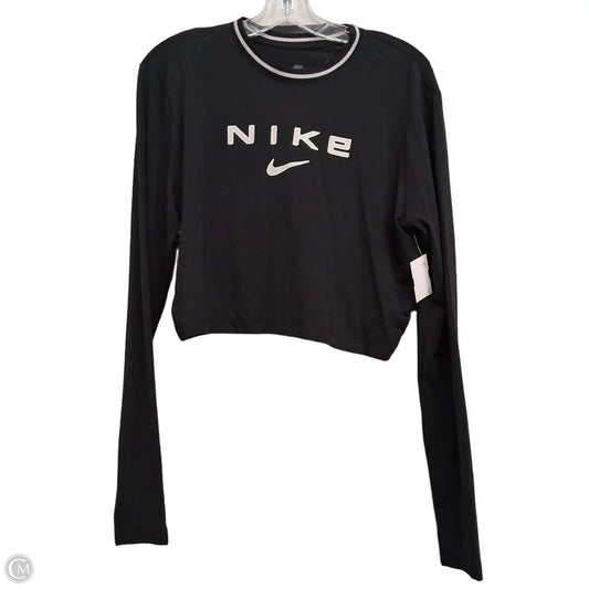 Athletic Top Long Sleeve Crewneck By Nike In Black, Size: Xl