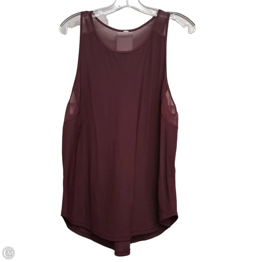 Athletic Tank Top By Lululemon In Maroon, Size: M