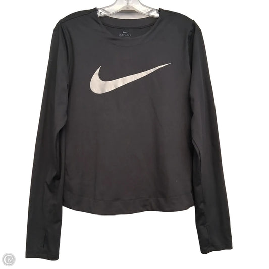 Athletic Top Long Sleeve Crewneck By Nike In Black, Size: L