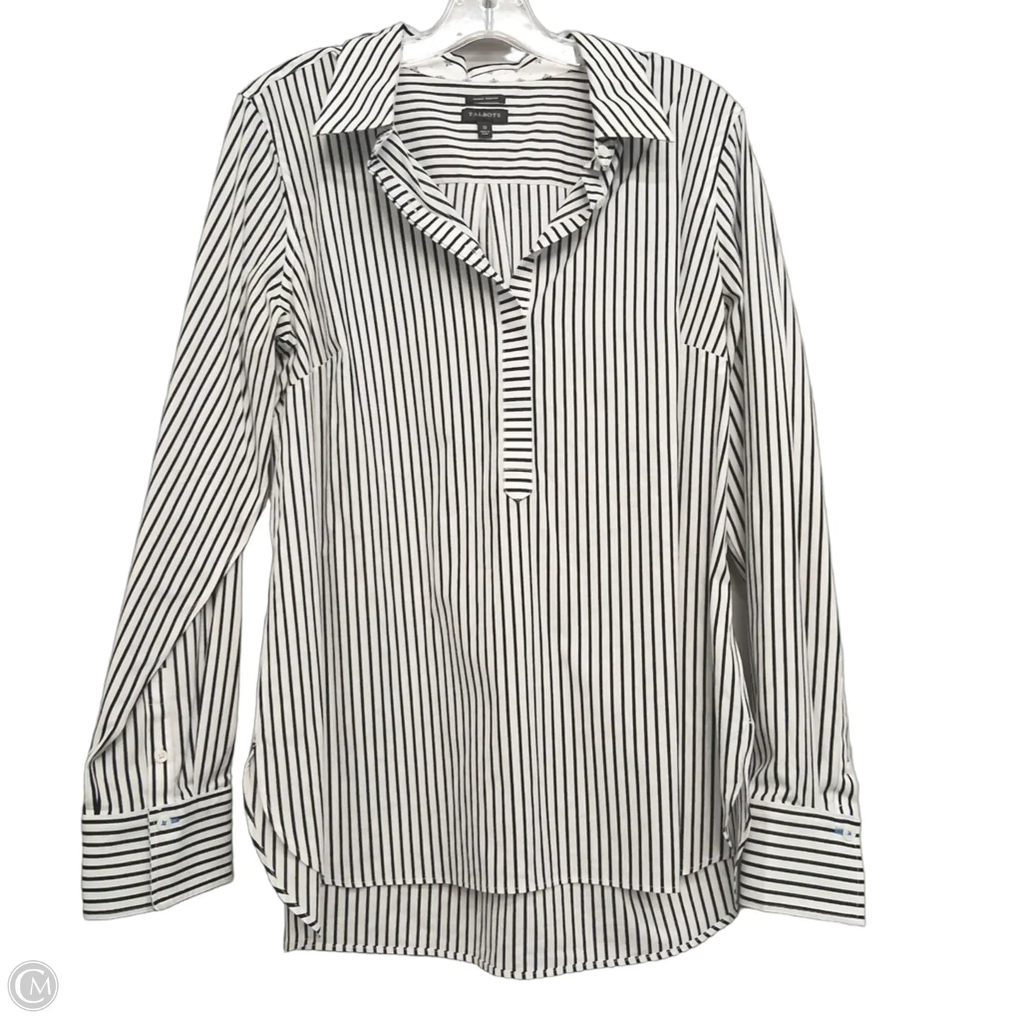 Top Long Sleeve By Talbots In Black & White, Size: L