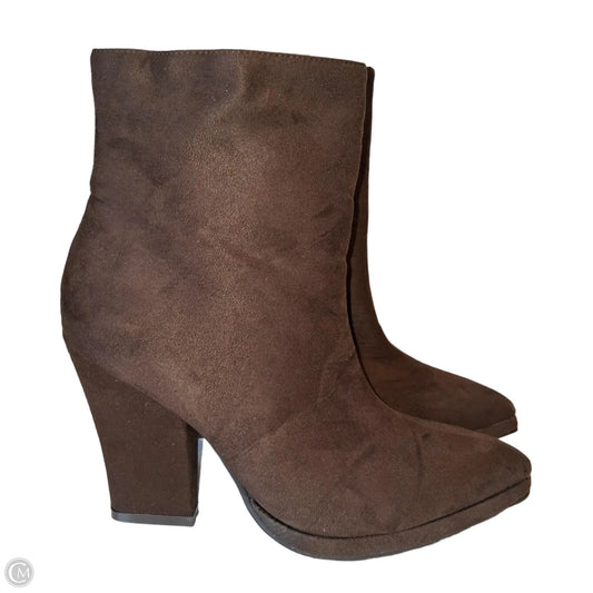 Boots Ankle Heels By Chadwicks In Brown, Size: 8
