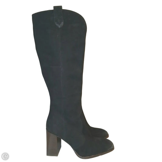 Leather Boots Knee Heels By Gibson And Latimer In Black, Size: 6